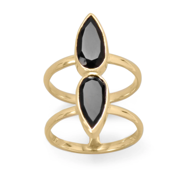 Double Pear Onyx Ring