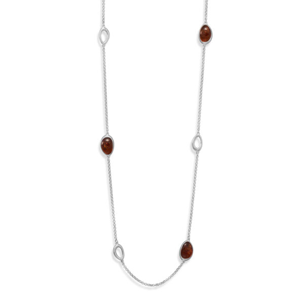Amber and Open Link Necklace