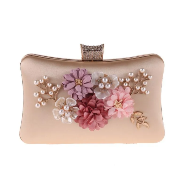 Beige Pearl Square Evening Bag Picture