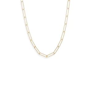 4 Karat Gold Plated Paperclip Chain Necklace