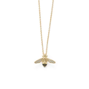 Gold Plated Signity CZ Bee Necklace1.jpeg