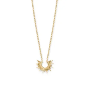14 Karat Gold Plated Mini Sunburst Necklace